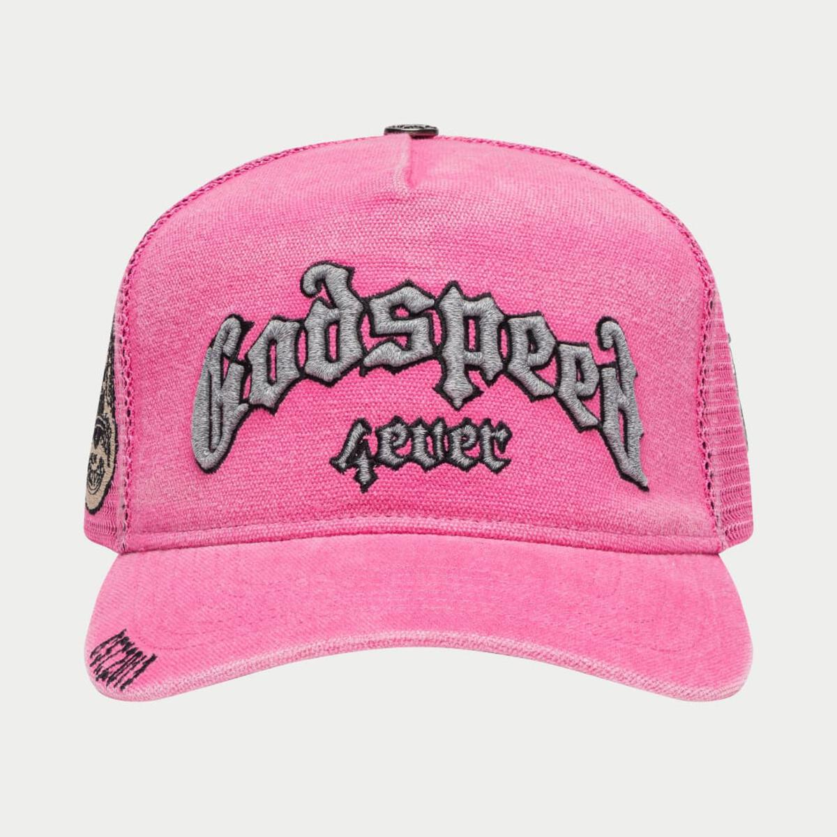 GODSPEED GS FOREVER TRUCKER HAT (FUCHSIA WASHED)