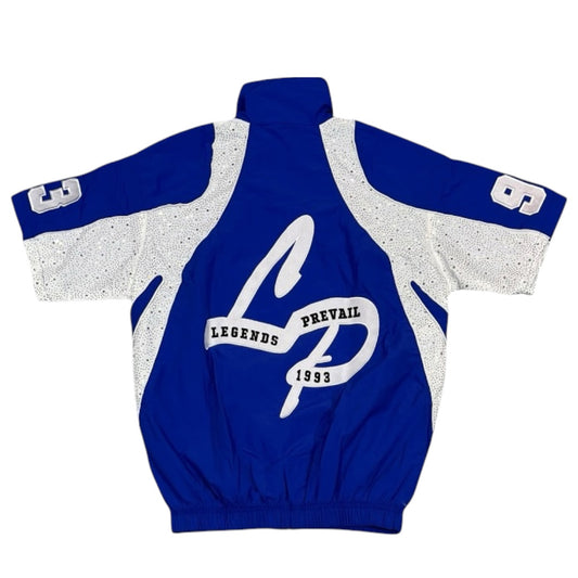LEGENDS PREVAIL RHINESTONE WINDBREAKER SHORT SET (ROYAL BLUE)
