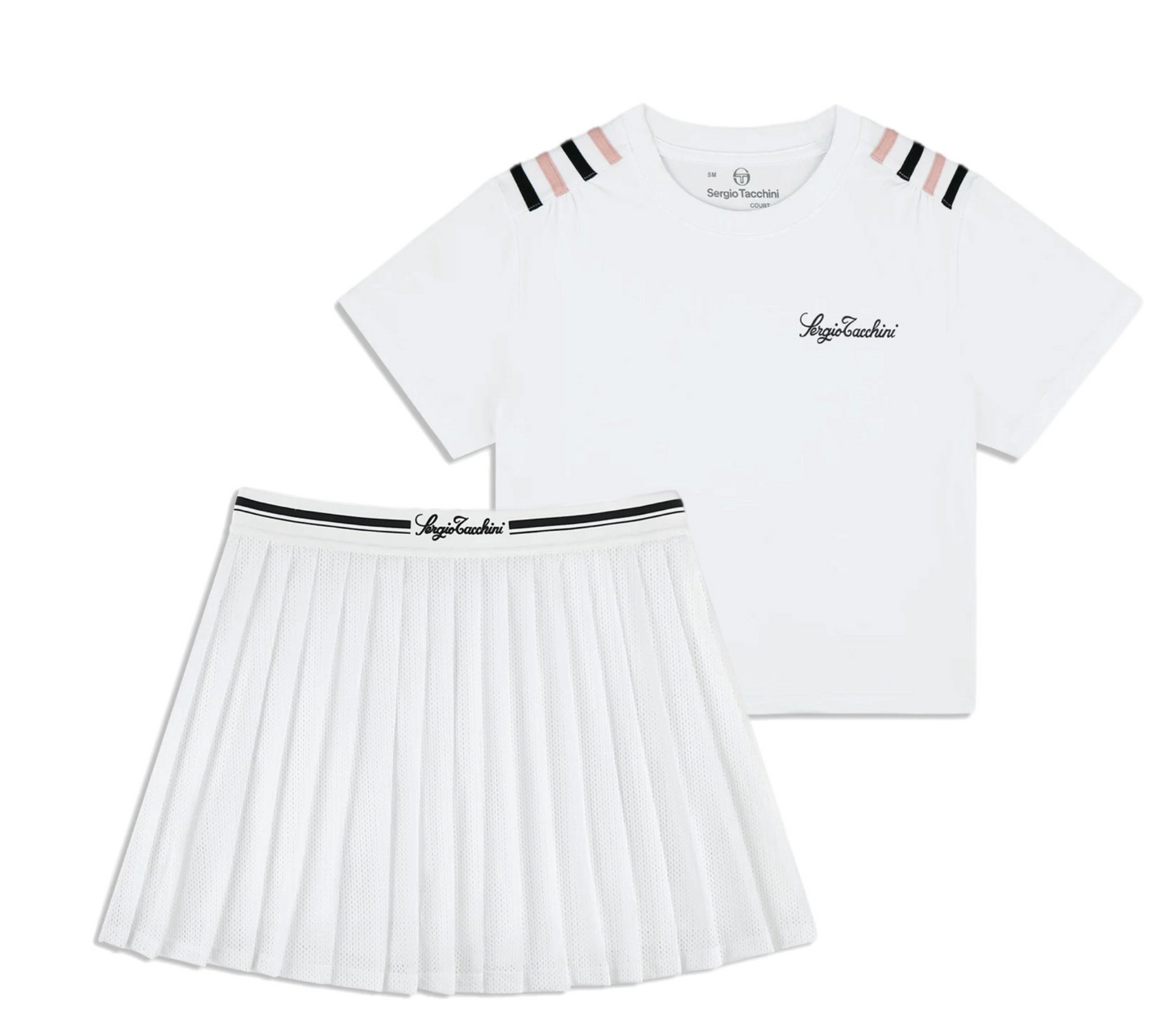 SERGIO TACCHINI WOMANS STS25W51068 SERGIO VERONA CROP TOP BRILLIANT WHITE AND MESH SHORTS