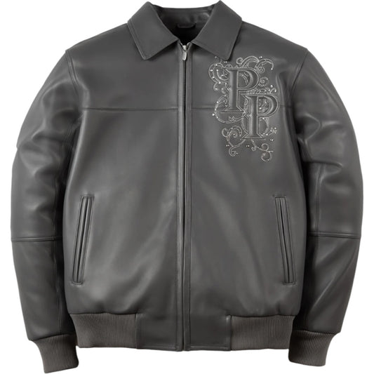 PELLE PELLE 'SHOULDER CREST' LEATHER JACKET(GREY)