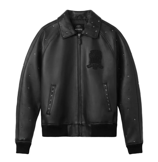 AVIREX LIMITED EDITION STUDDED ICON LEATHER JACKET