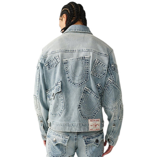 TRUE RELIGION MULTI-POCKET SUPER T DENIM JACKET
