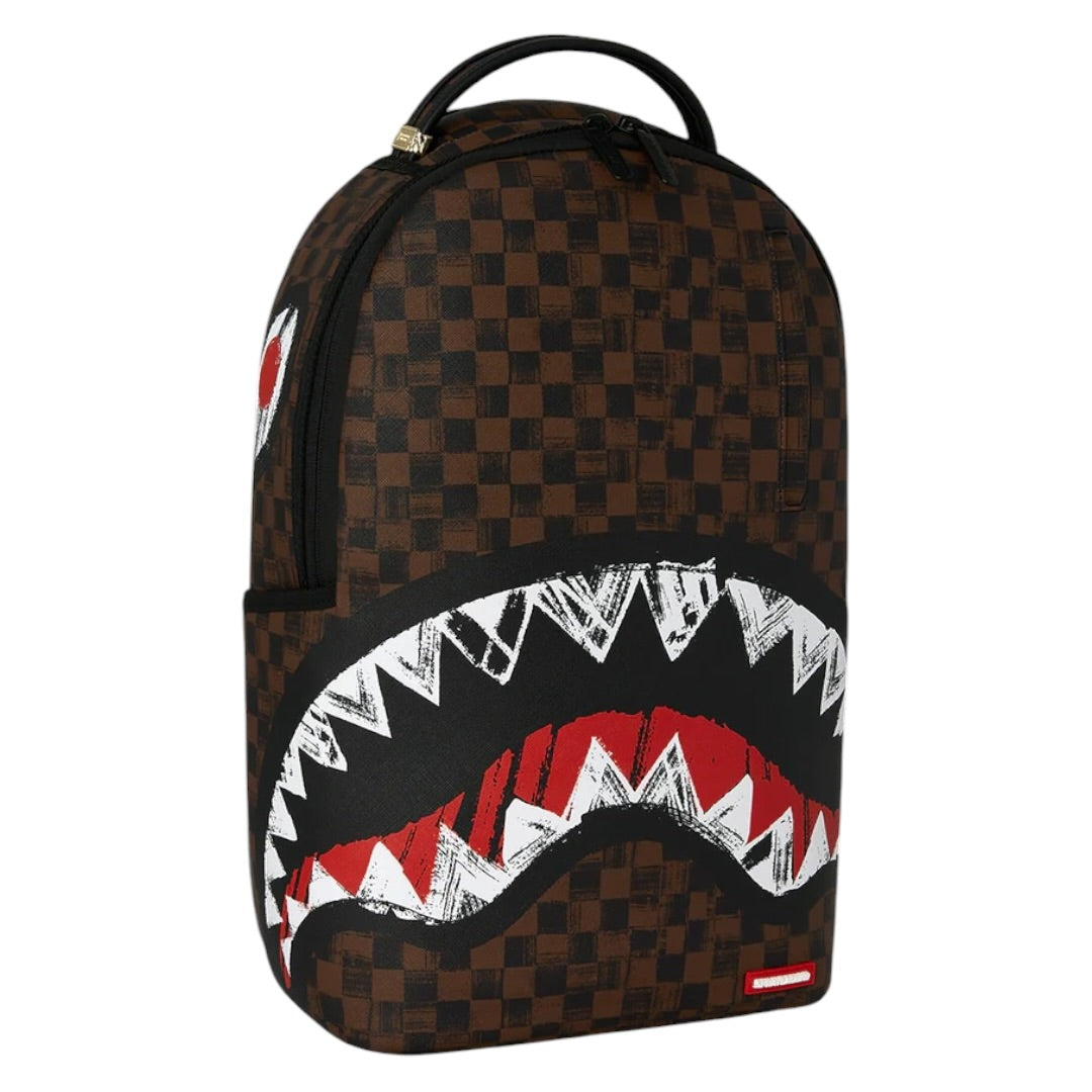 SPRAYGROUND MIDNIGHT SHADOW SHARKS IN PARIS BROWN BACKPACK