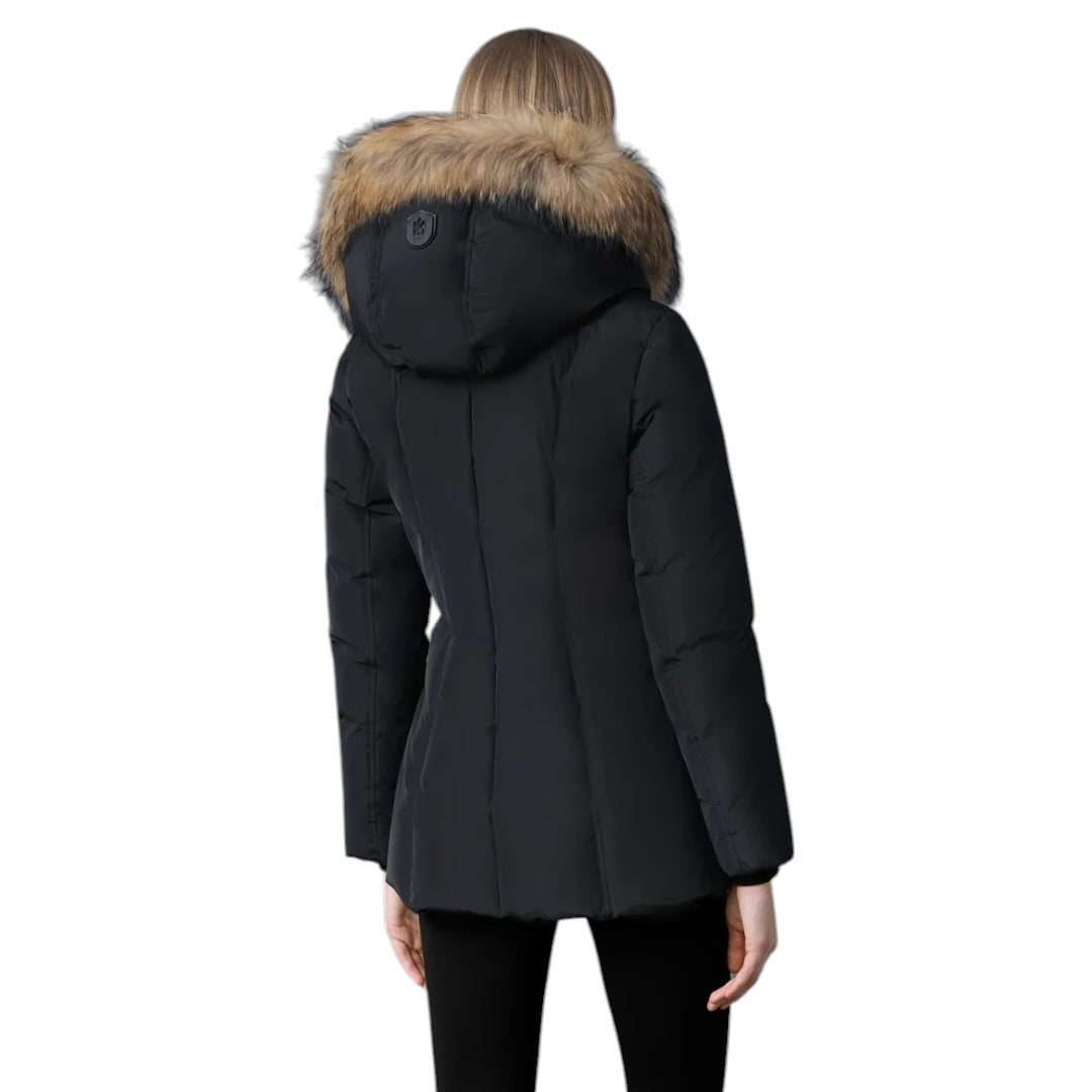MACKAGE ADALI-F DOWN COAT W/ NATURAL FUR| BLACK