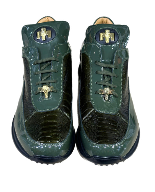 MAURI PATENT OSTRICH LEG (8601) MONEY GREEN