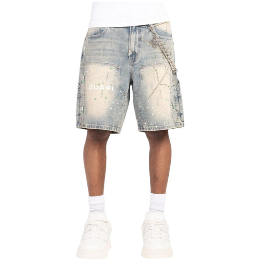 GUAPI 'SPIDER' DENIM SHORTS (EMERALD)