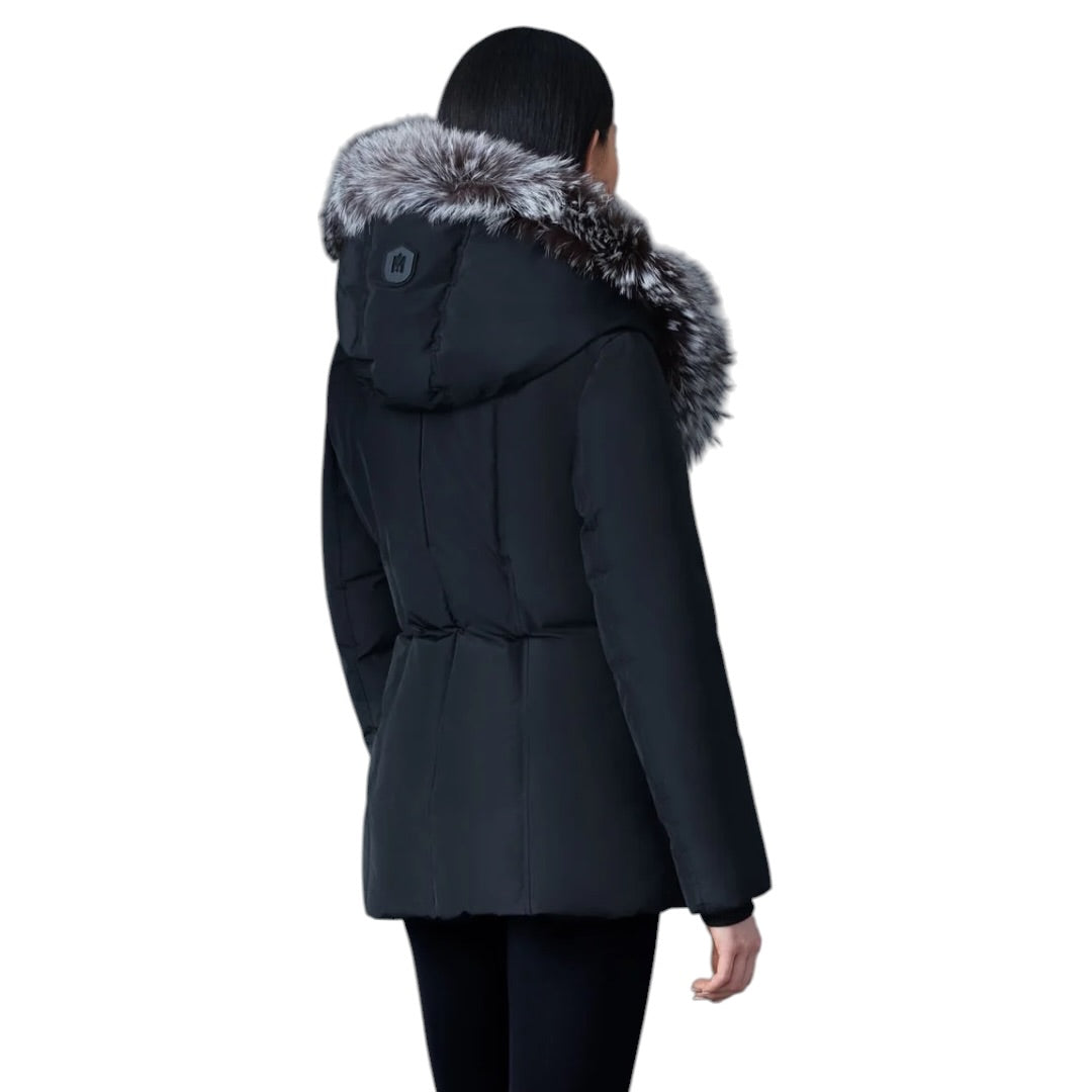 MACKAGE ADALI-X DOWN COAT W/ SILVER FUR| BLACK