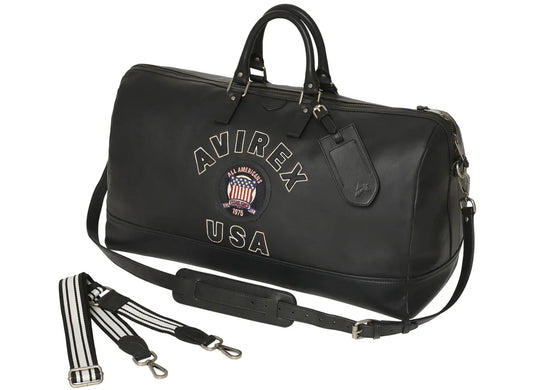 Avirex Icon Leather Duffel Bag AVF23BL01 BLK