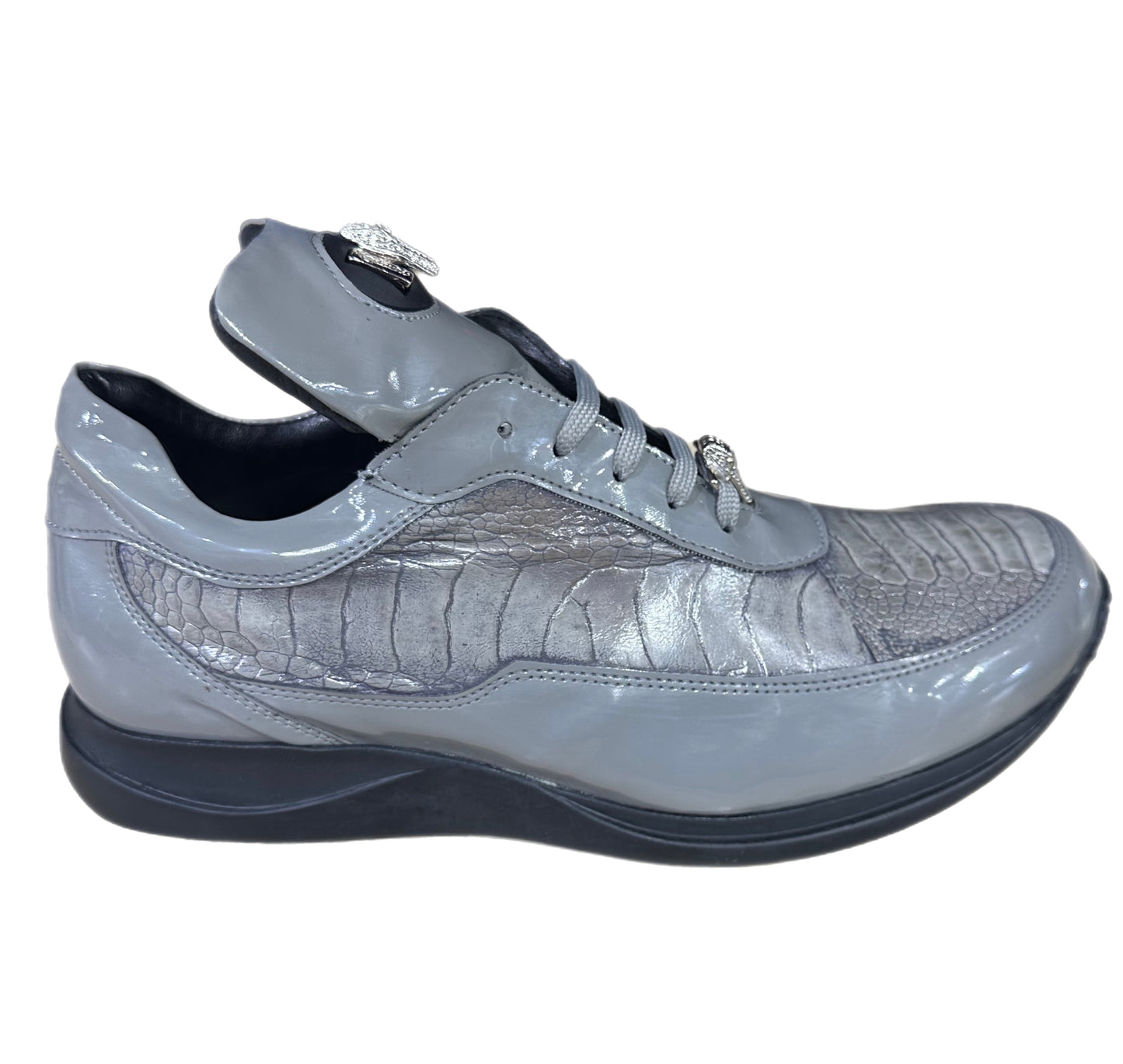 MAURI PATENT OSTRICH LEG (8601) GREY
