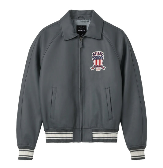 AVIREX FASHION ICON LEATHER JACKET | ASPHALT