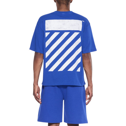 L/AB c/o Off-White ‘Diagonal Oversized’ T SHIRT (COBALT BLUE)