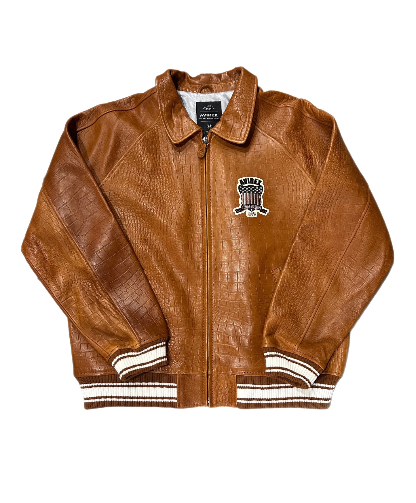 AVIREX LEATHER JACKET (AVF22O06) COGNAC/COGNAC