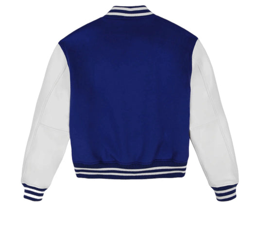AVIREX 44AVC00BO99 AVIREX LEATHER VARSITY JACKET MAZ BLUE