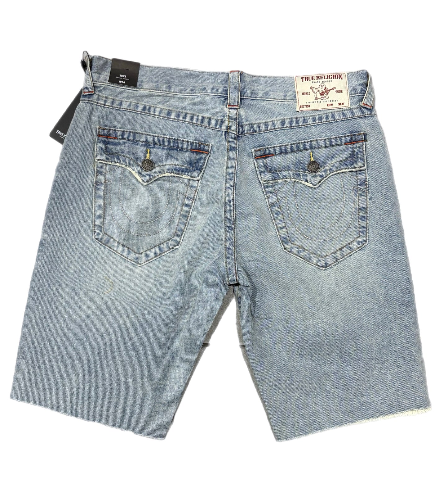 TRUE RELIGION 109079 TRUE RELIGION RICK SN FLAP SHORTS LIGHT WASH