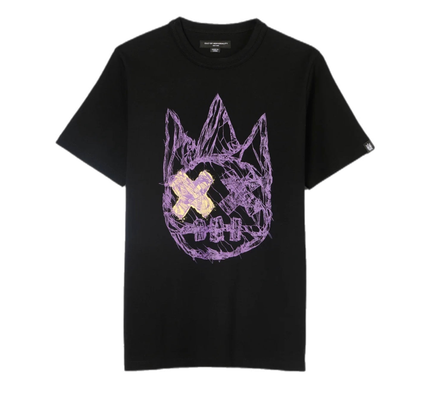 CULT OF INDIVIDUALITY 625A5-K24A SHORT SLEEVE CREW TEE SHATTERED LOGO BLK