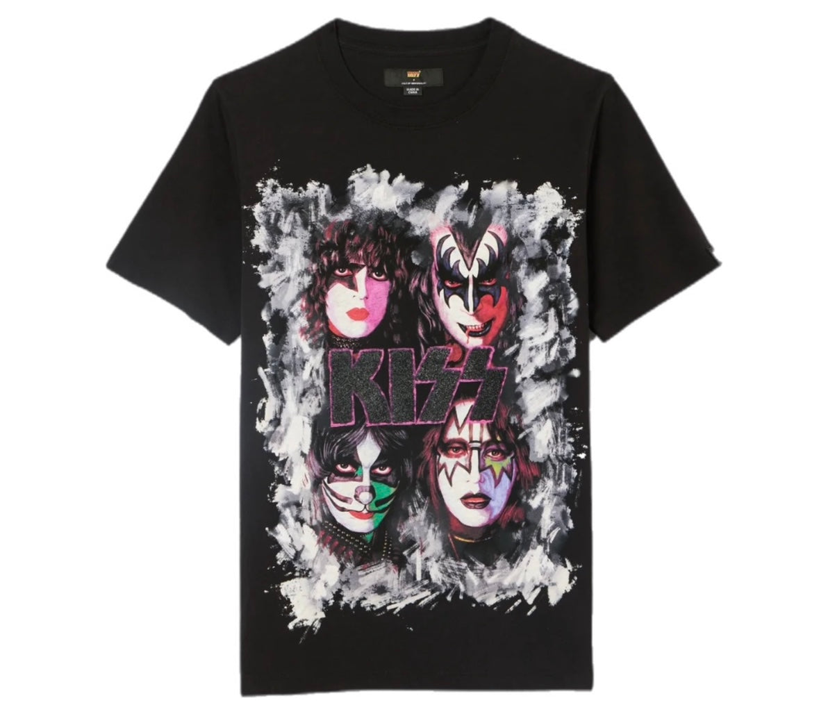 CULT OF INDIVIDUALITY 625A1-K26A SHORT SLEEVE CREW NECK TEE KISS PAINTED BL