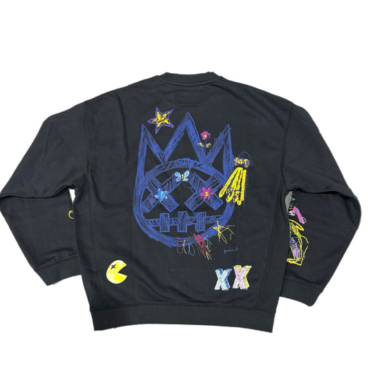 CULT OF INDIVIDUALITY 625A2-FC17C NOVELTY FLEECE CREW SWEATSHIRT STEEL