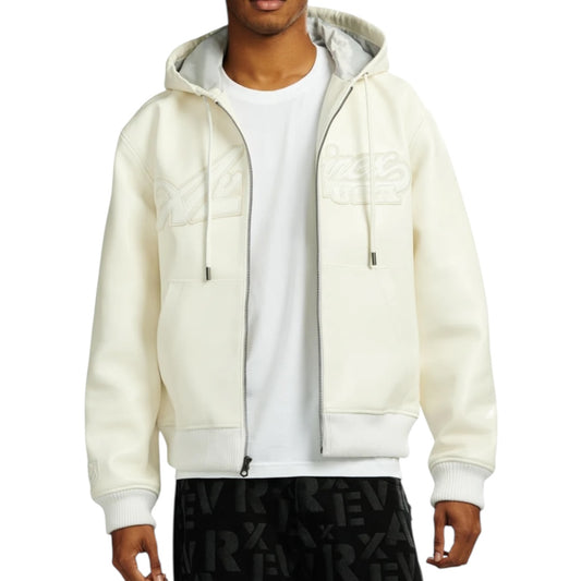 AVIREX SCRIPT NAPPA LEATHER HOODIE