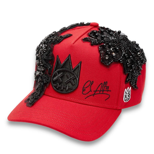 CULT X EL ALFA LUREX EMB LOGO TRUCKER HAT RED