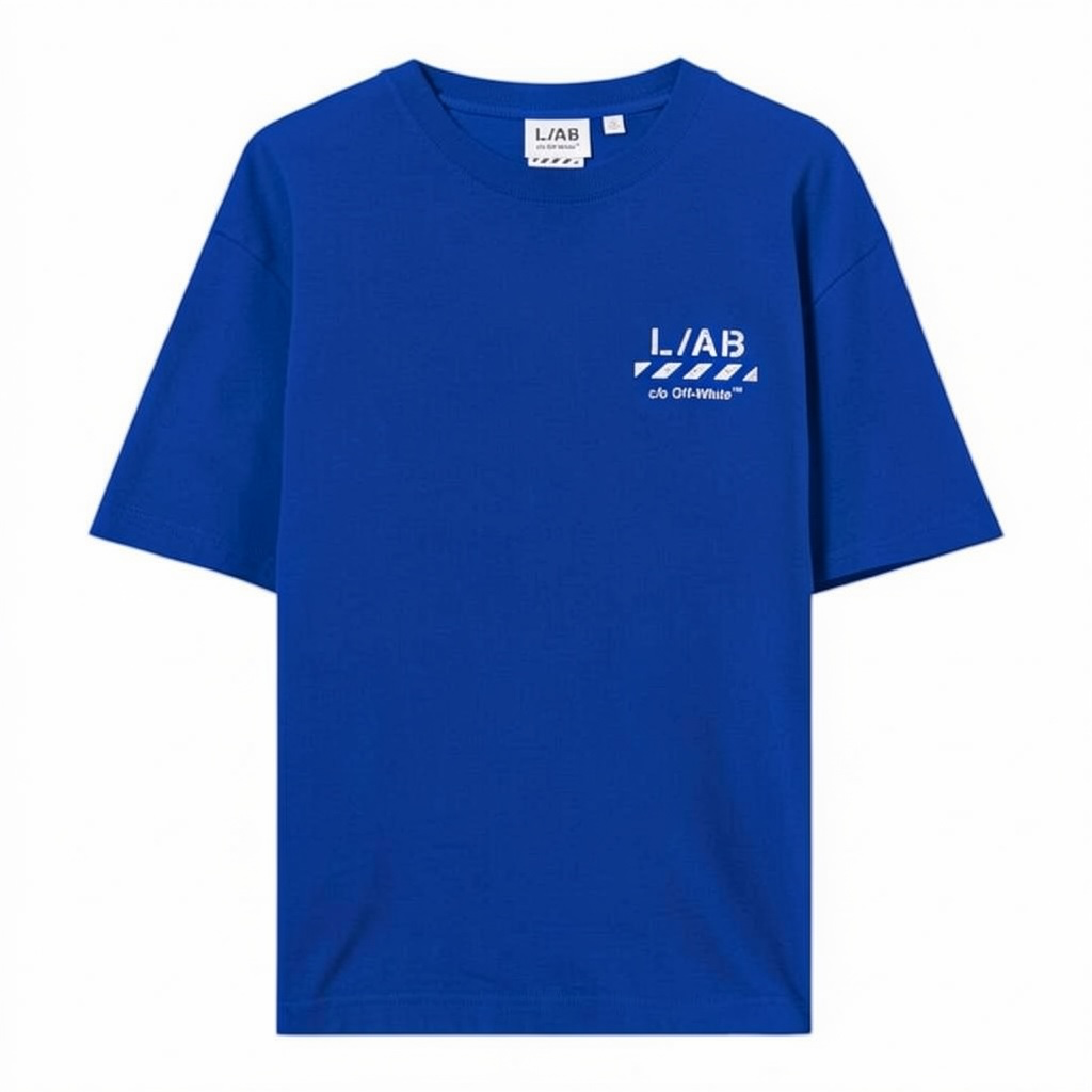 L/AB c/o Off-White ‘Diagonal Oversized’ T SHIRT (COBALT BLUE)