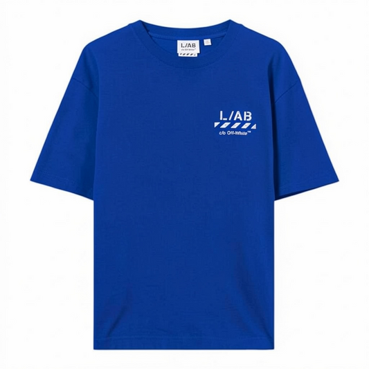 L/AB c/o Off-White ‘Diagonal Oversized’ T SHIRT (COBALT BLUE)