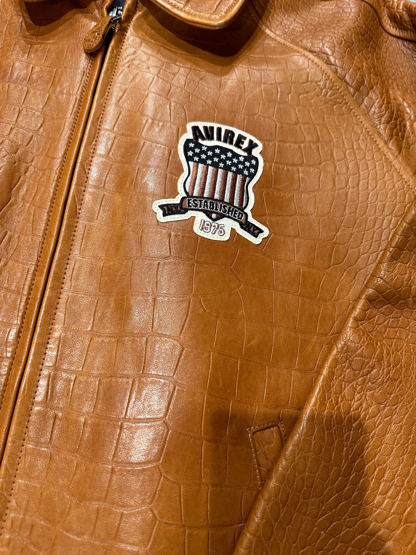 AVIREX LEATHER JACKET (AVF22O06) COGNAC/COGNAC