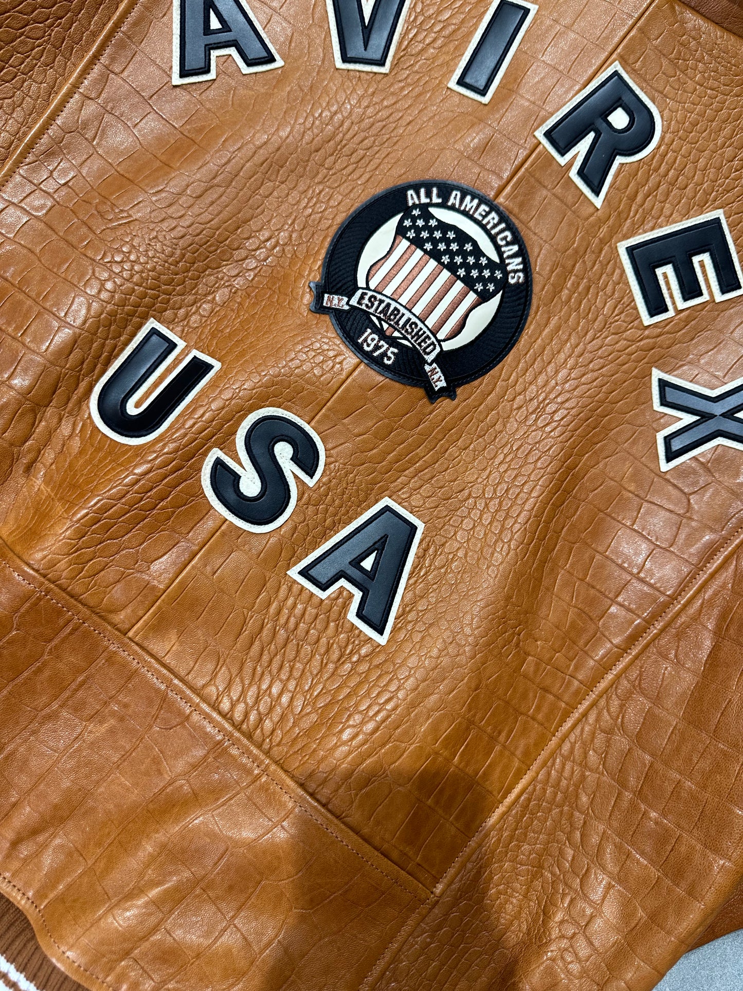 AVIREX LEATHER JACKET (AVF22O06) COGNAC/COGNAC