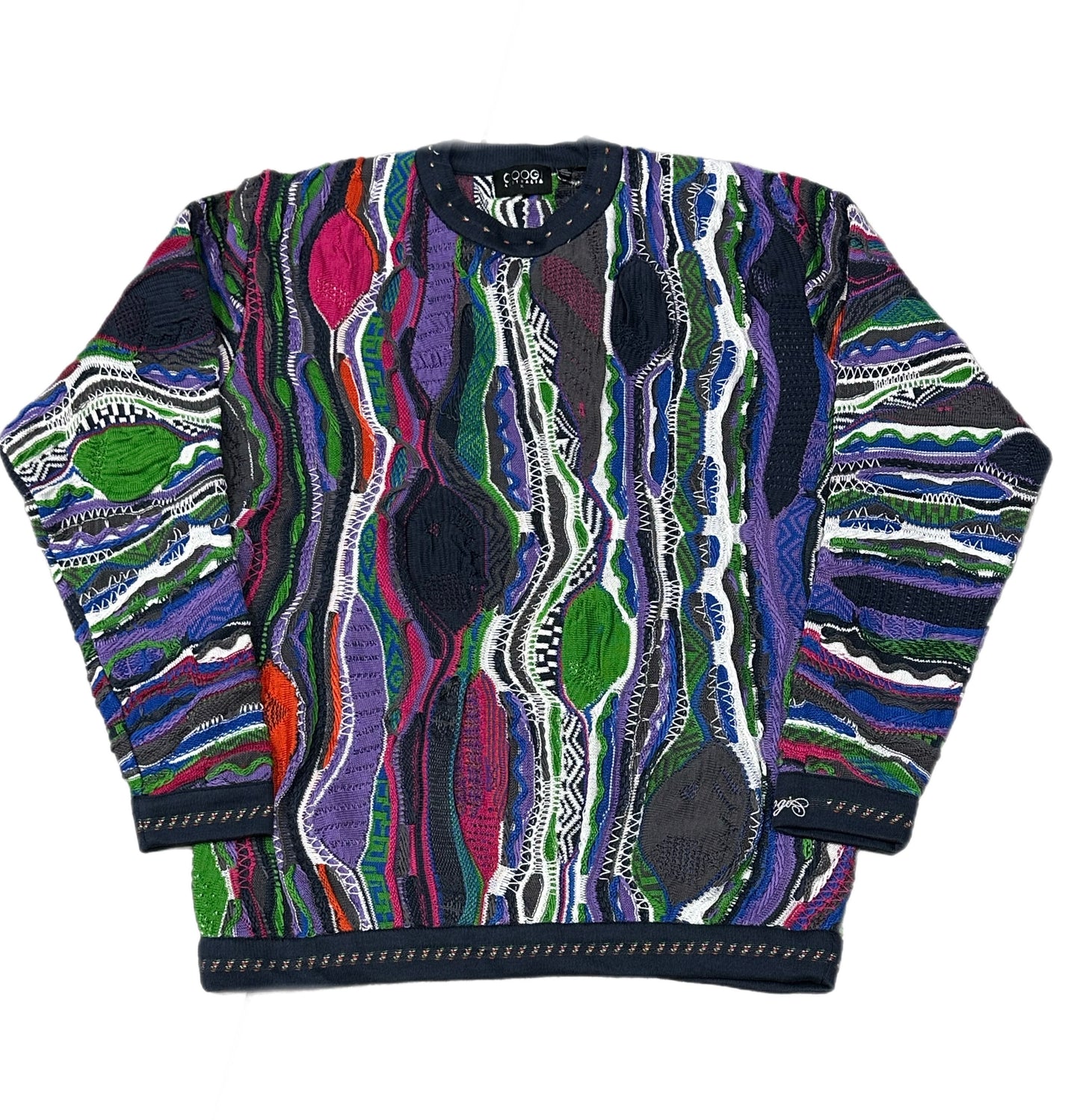 COOGI CREW NECK SWEATSHIRT C24101 PURPLE/BLUE GREEN