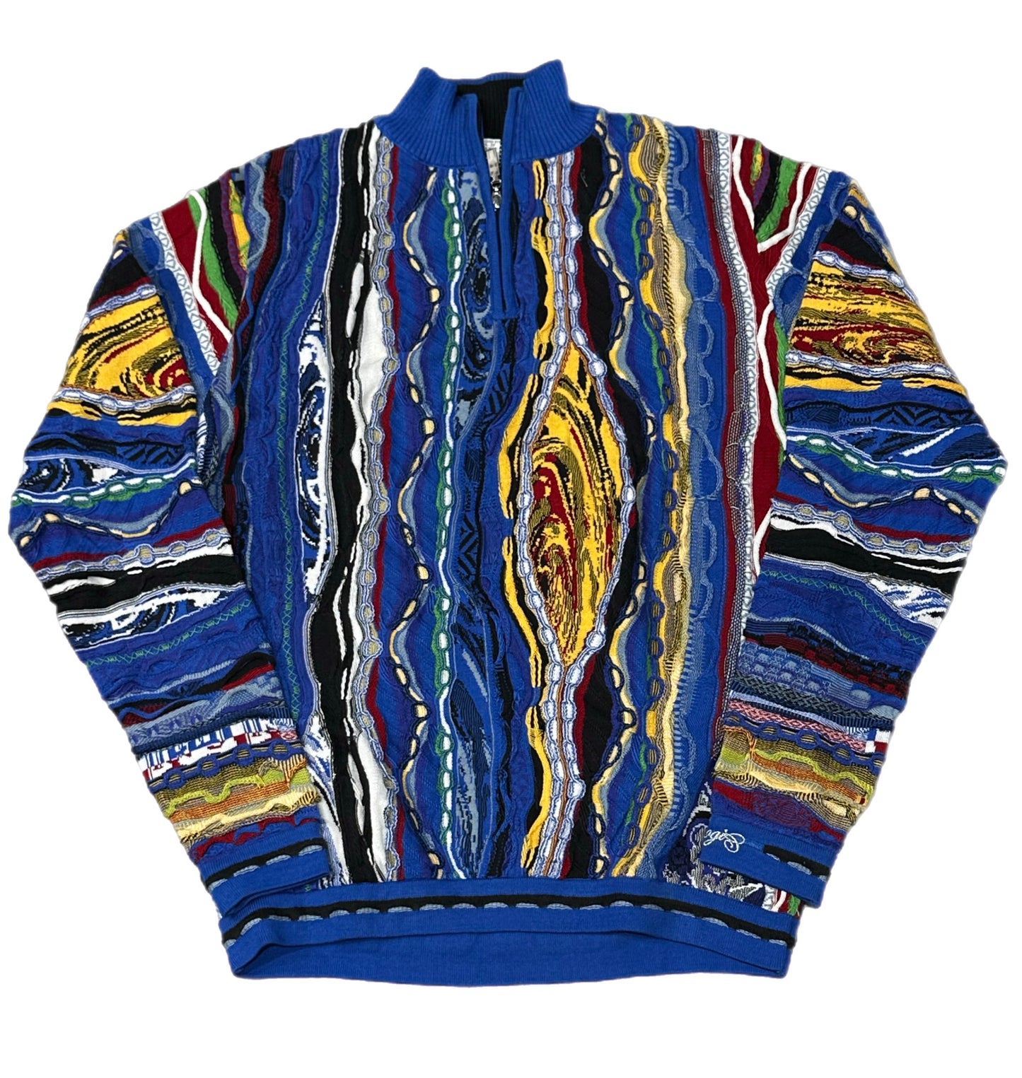 COOGI BYRON QUARTER-ZIP SWEATER C23106 /ROYAL BLUE /YELLOW