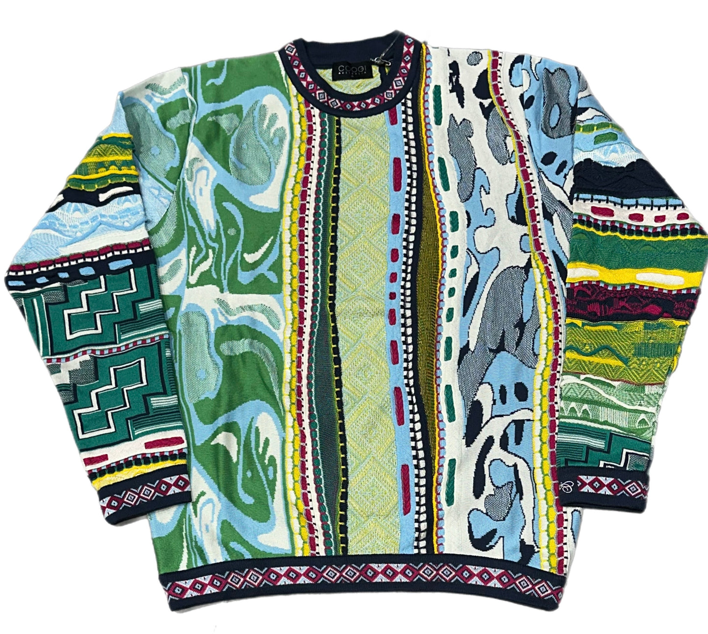 COOGIE CREW NECK SWEATSHIRT C24102 /GREEN/YELLOW/PINK