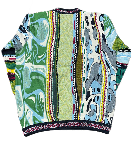 COOGIE CREW NECK SWEATSHIRT C24102 /GREEN/YELLOW/PINK