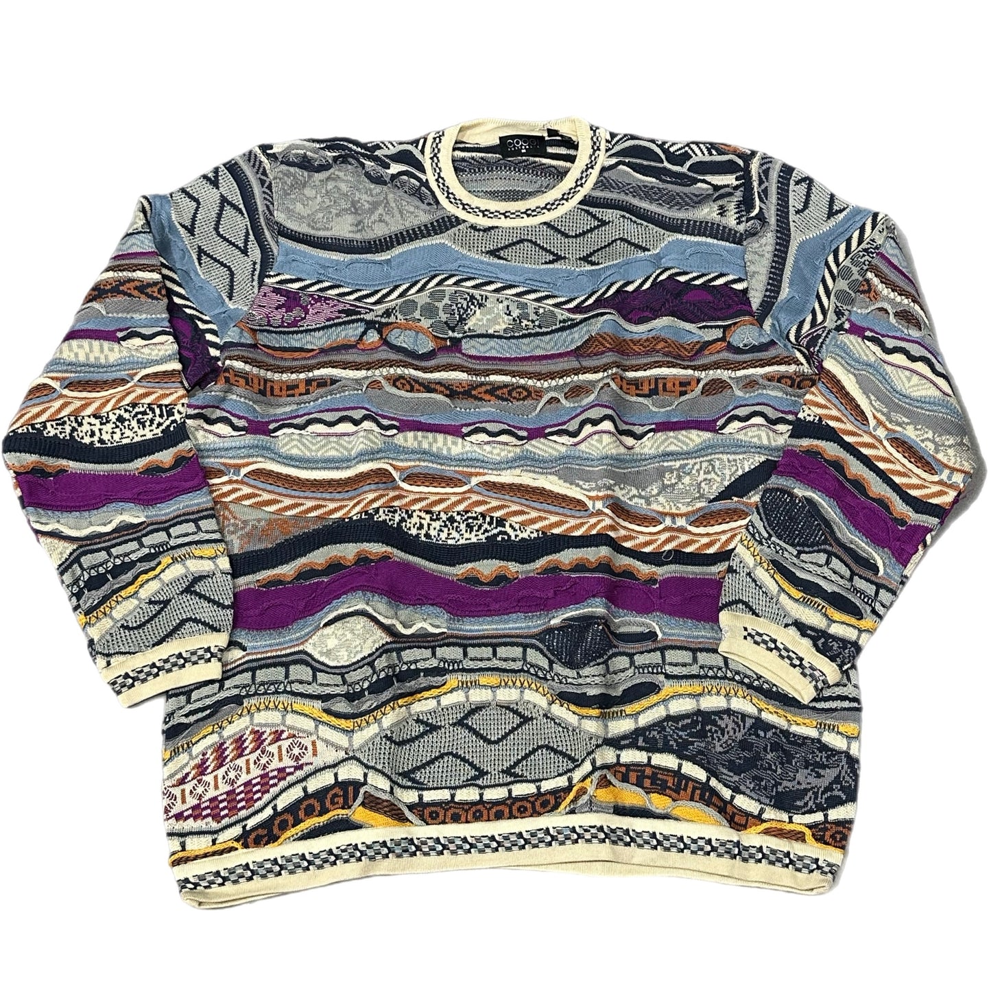 COOGI CREW NECK SWEATSHIRT C23105XX / BLUE/ PURPLE/ CREAM