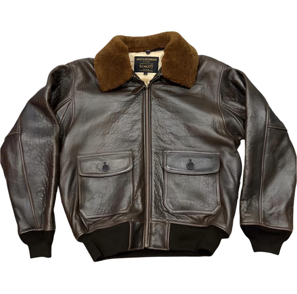 SCHOTT G1S SCHOTT LEATHER JACKET BRWN