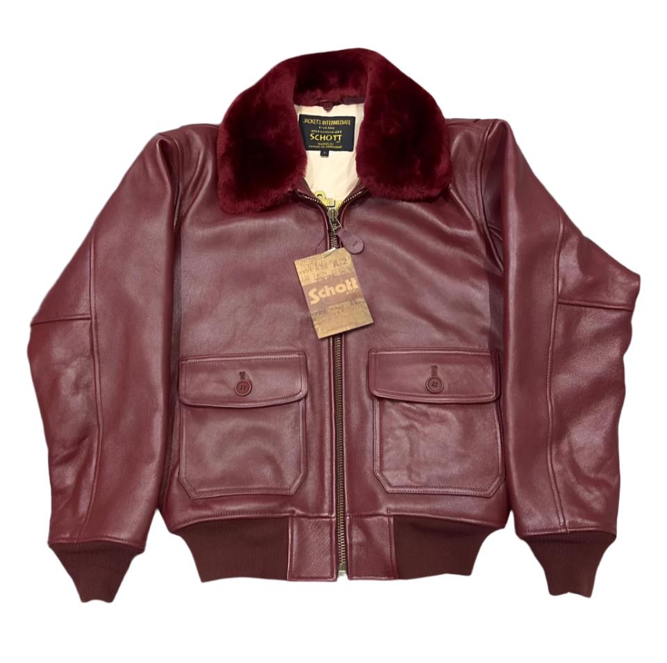 SCHOTT G1S SCHOTT LEATHER JACKET BRGDY