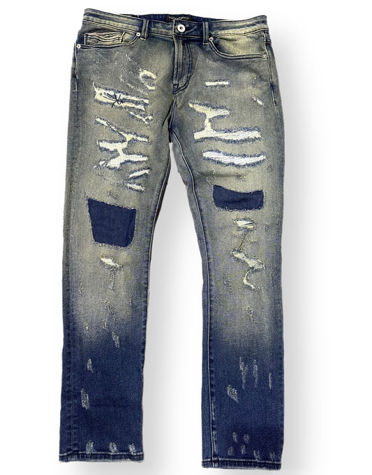 CULT OF INDIVIDUALITY PUNK SUPER SKINNY STRETCH w/BELT (622A2-SS04D) INO