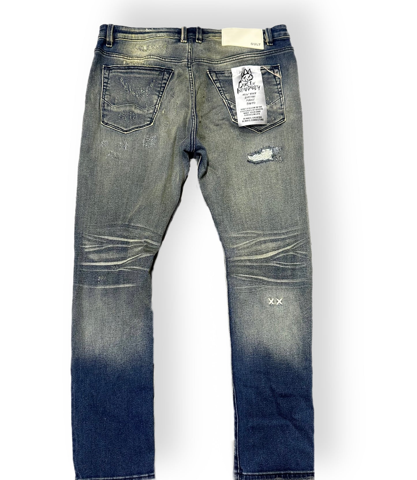 CULT OF INDIVIDUALITY PUNK SUPER SKINNY STRETCH w/BELT (622A2-SS04D) INO