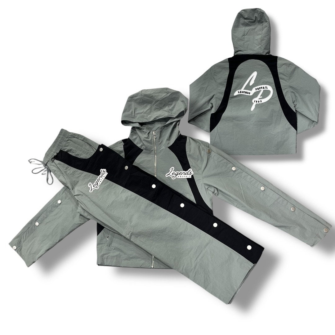 LEGENDS PREVAIL WINDBREAKER SET GREY/BLK WS-014