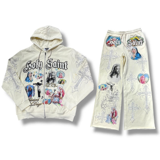 NME NYC SWEATSUIT SET CREAM