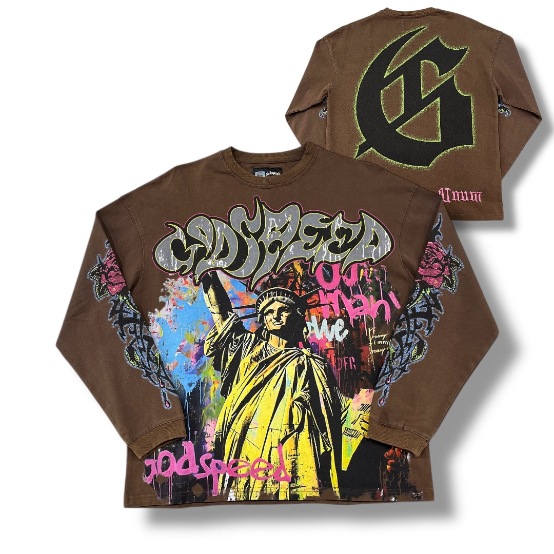 GODSPEED "VANDAL" LS T SHIRT MOCHA