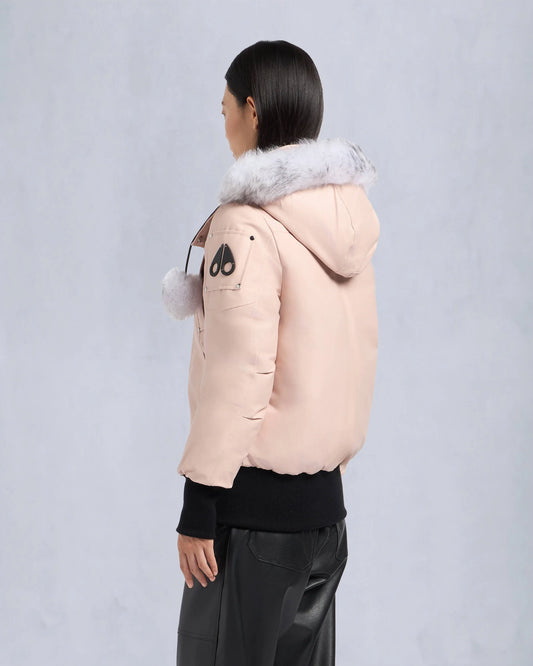 MOOSE KNUCKLE DEBBIE SHEARLING BOMBER JACKET DUSTY ROSE