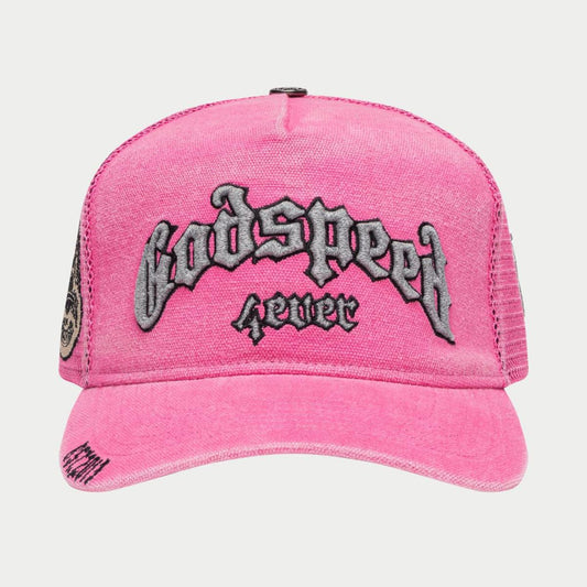 GODSPEED GS FOREVER TRUCKER HAT (FUCHSIA WASHED)