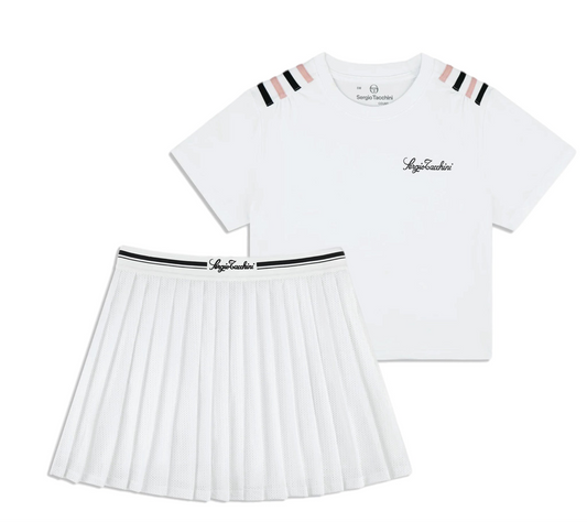 SERGIO TACCHINI WOMANS  STS25W51068 SERGIO VERONA CROP TOP BRILLIANT WHITE  AND MESH SHORTS