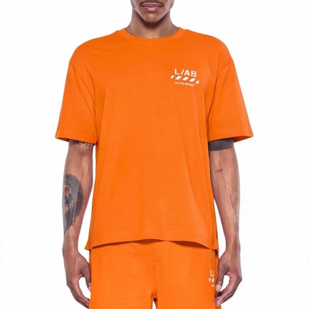 L/AB Off-White ‘Diagonal Oversized’ T Shirt (ORANGE TIGER)