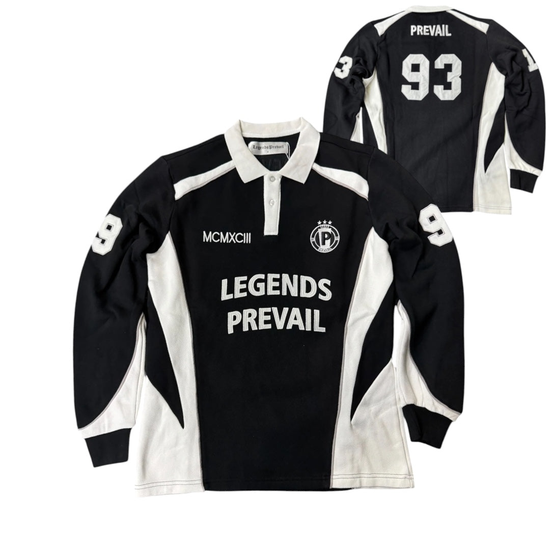 LEGENDS PREVAIL 'HEAVY RUGBY' POLO (BLACK)