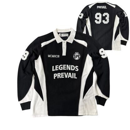 LEGENDS PREVAIL 'HEAVY RUGBY' POLO (BLACK)