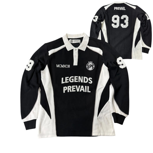 LEGENDS PREVAIL 'HEAVY RUGBY' POLO (BLACK)