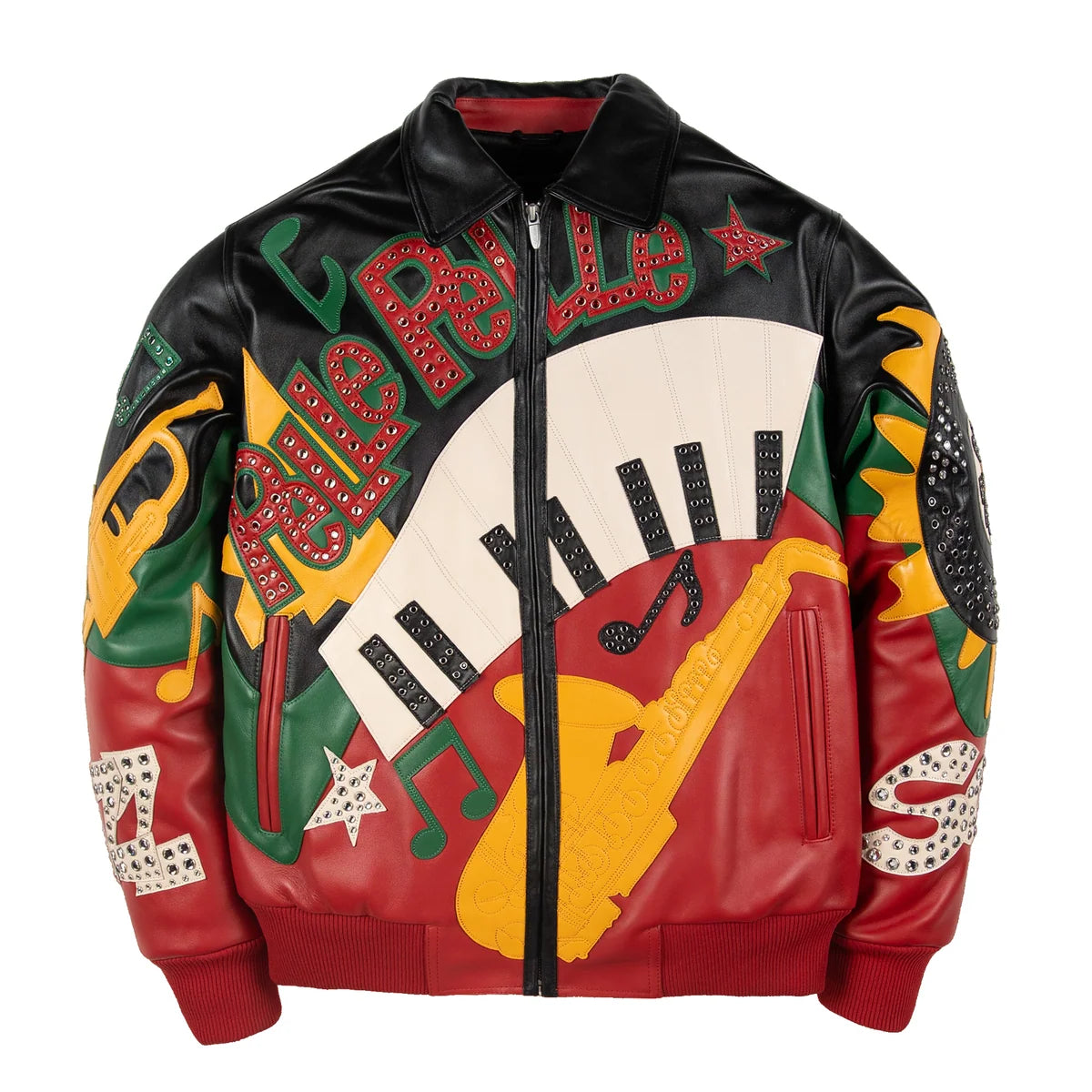 PELLE PELLE 'SOUNDS' LEATHER JACKET| RED/GREEN