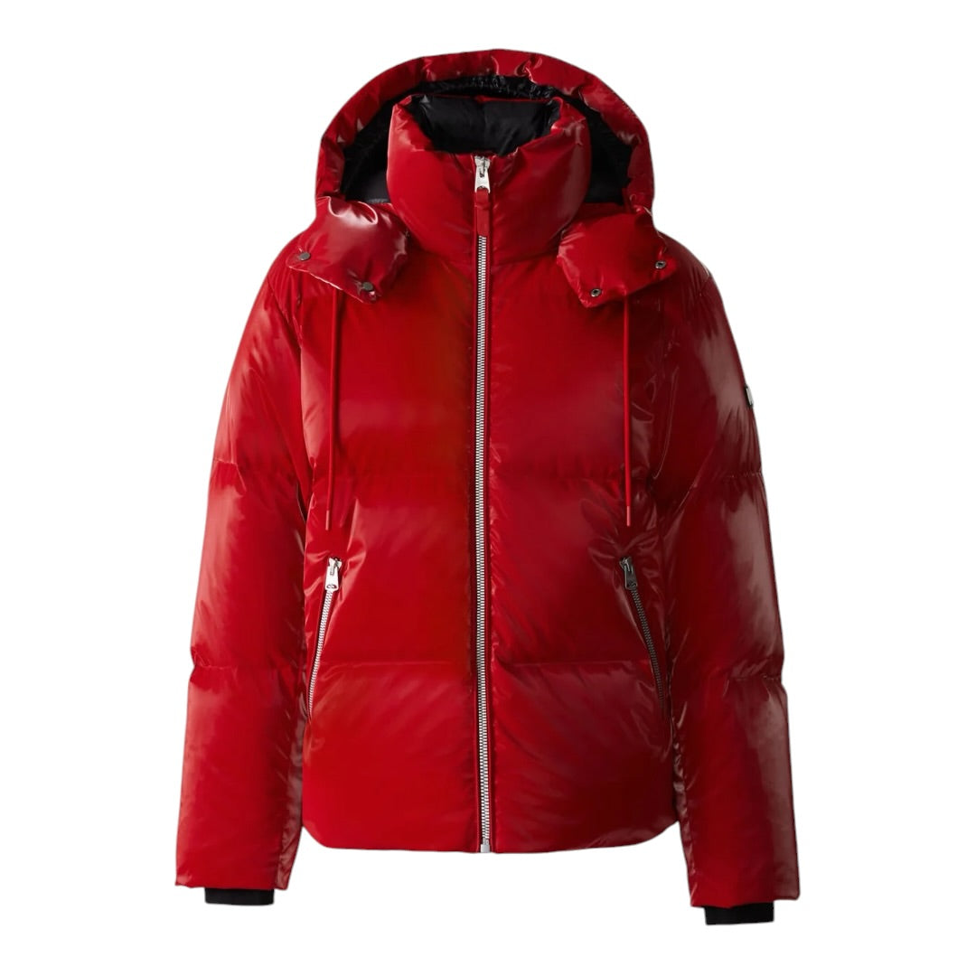 MACKAGE KENT-GLO HIGH GLOSS DOWN JACKET W/HOOD DARK RED
