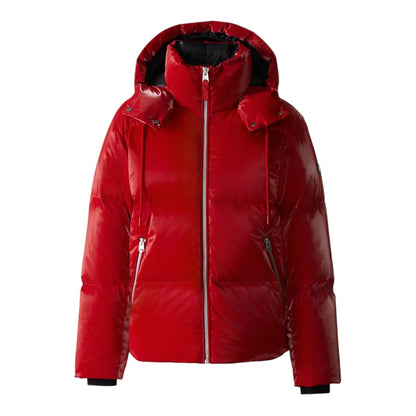 MACKAGE KENT-GLO HIGH GLOSS DOWN JACKET W/HOOD DARK RED