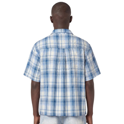 GUAPI 'SPLATTER PLAID' SHIRT (GLACIER)
